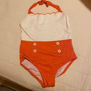 Janie and Jack Girls Swimsuit size 6. Super cute retro, Retired style.